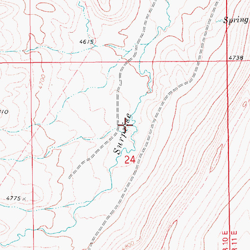 Topographic Map of Wolf Butte Coulee, MT