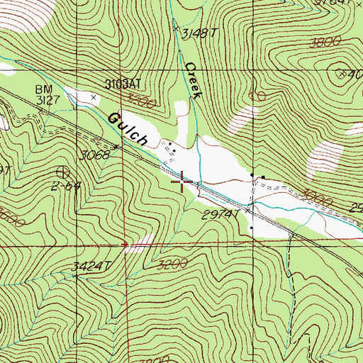 Topographic Map of Wolf Creek, MT