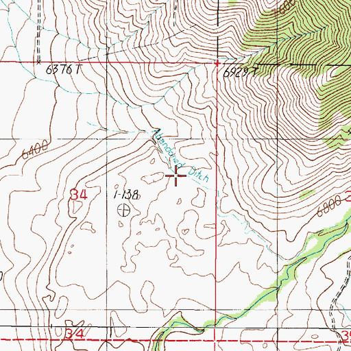 Topographic Map of Wolf Creek Ditch, MT