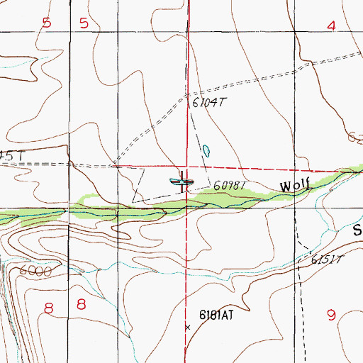Topographic Map of Wolf Creek Hot Spring, MT
