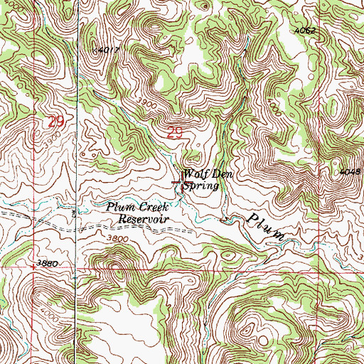Topographic Map of Wolf Den Spring, MT