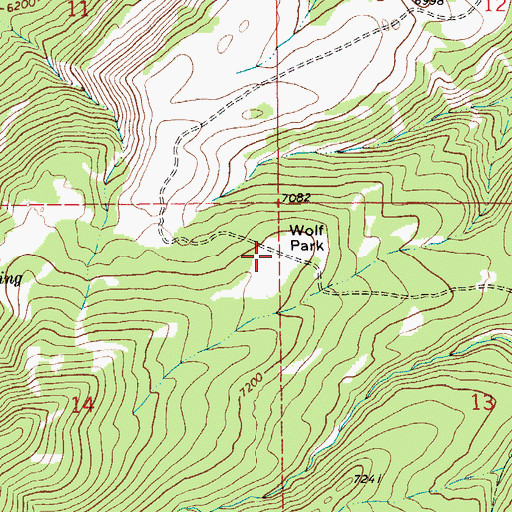 Topographic Map of Wolf Park, MT