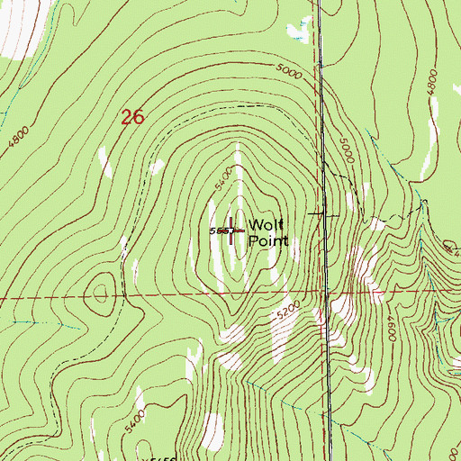 Topographic Map of Wolf Point, MT