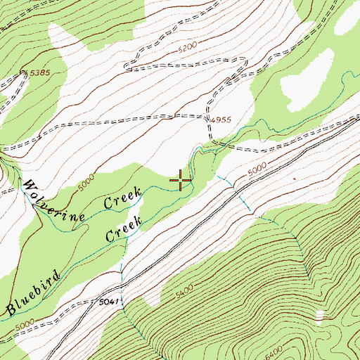 Topographic Map of Wolverine Creek, MT