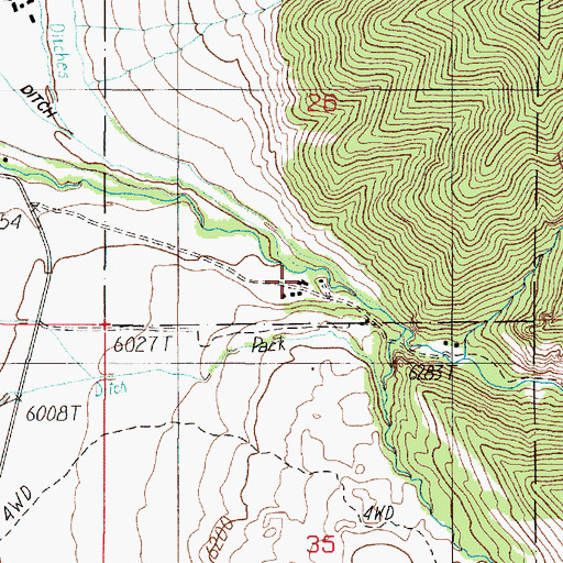 Topographic Map of Wonder Ranch, MT