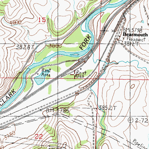 Topographic Map of Wood Creek, MT