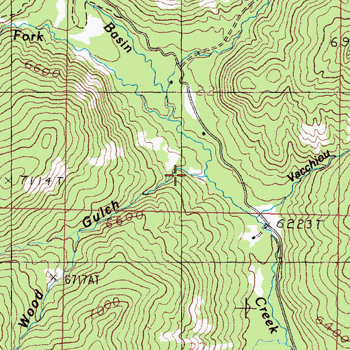 Topographic Map of Wood Gulch, MT