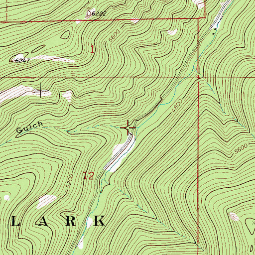 Topographic Map of Wood Gulch, MT