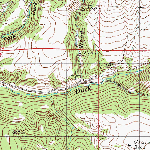 Topographic Map of Wood Gulch, MT