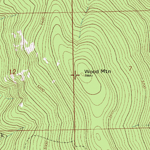 Topographic Map of Wood Mountain, MT