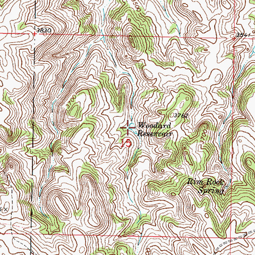 Topographic Map of Woodard Reservoir, MT
