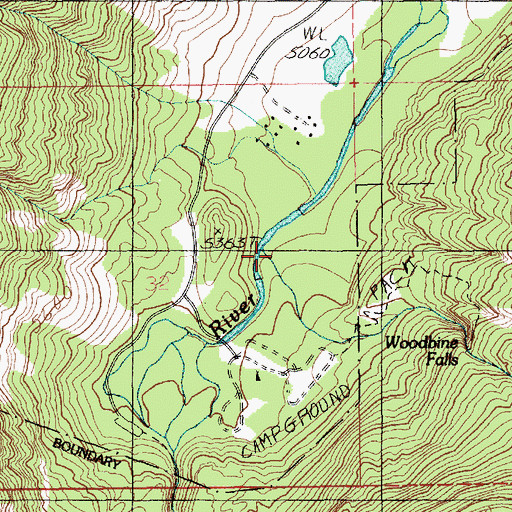 Topographic Map of Woodbine Creek, MT