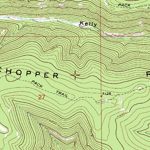 Topographic Map of Woodchopper Ridge, MT
