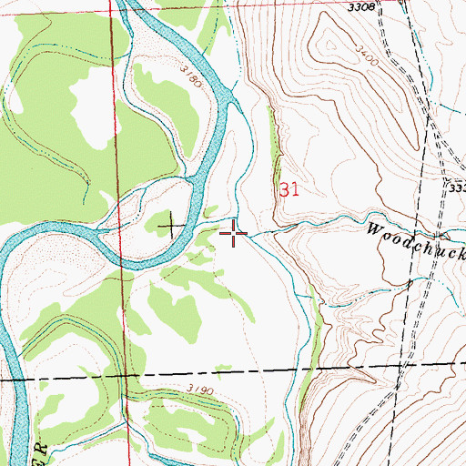 Topographic Map of Woodchuck Creek, MT
