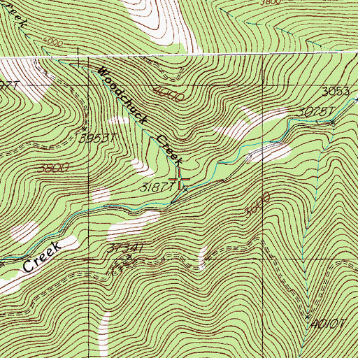 Topographic Map of Woodchuck Creek, MT