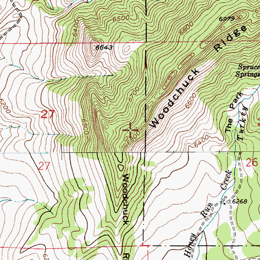 Topographic Map of Woodchuck Ridge, MT