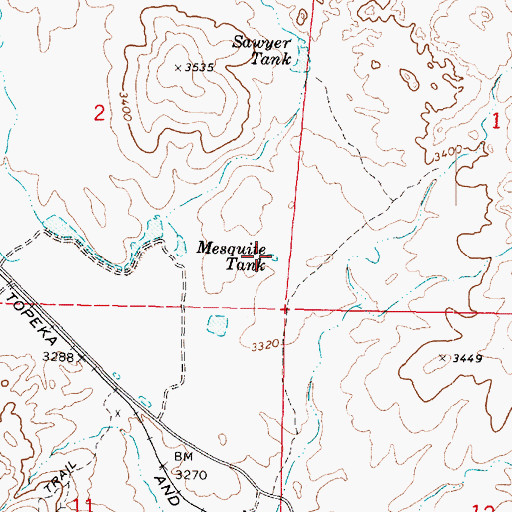 Topographic Map of Mesquite Tank, AZ