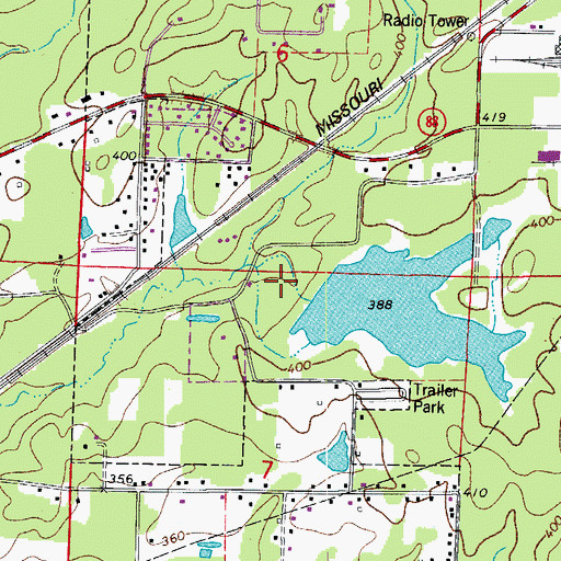 Topographic Map of Chemical Products Fresh Water Lake Dam, AR