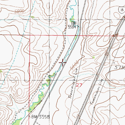 Topographic Map of Woodin, MT
