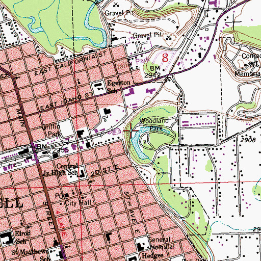 Topographic Map of Woodland Park, MT