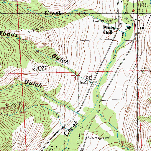 Topographic Map of Woods Gulch, MT