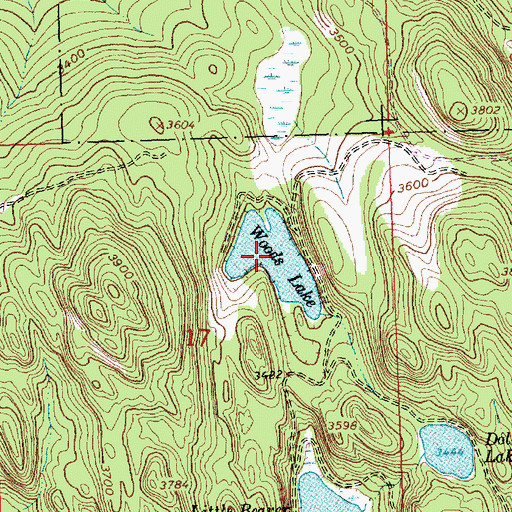 Topographic Map of Woods Lake, MT
