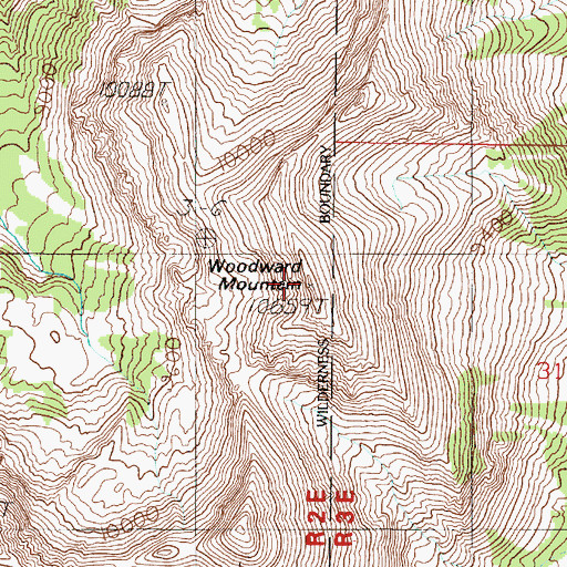 Topographic Map of Woodward Mountain, MT