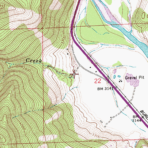Topographic Map of Worden Creek, MT
