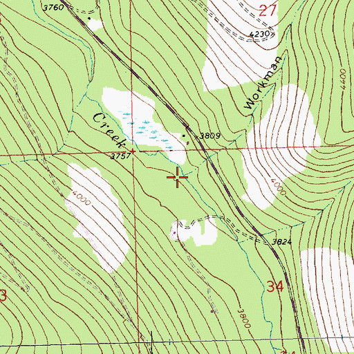 Topographic Map of Workman Draw, MT