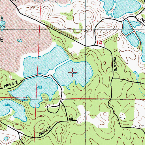 Topographic Map of Old Brown Mud Lakes, AR