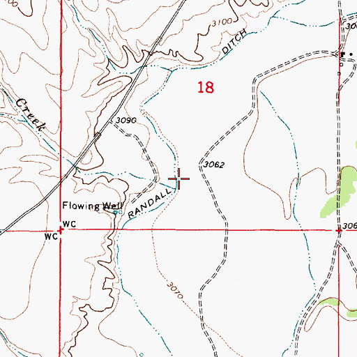 Topographic Map of Wrangler Creek, MT