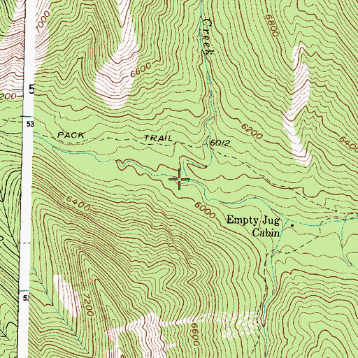 Topographic Map of Wright Creek, MT