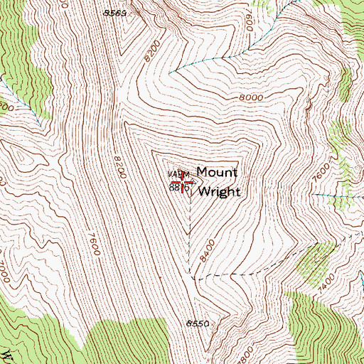 Topographic Map of Mount Wright, MT