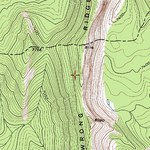 Topographic Map of Wrong Ridge, MT