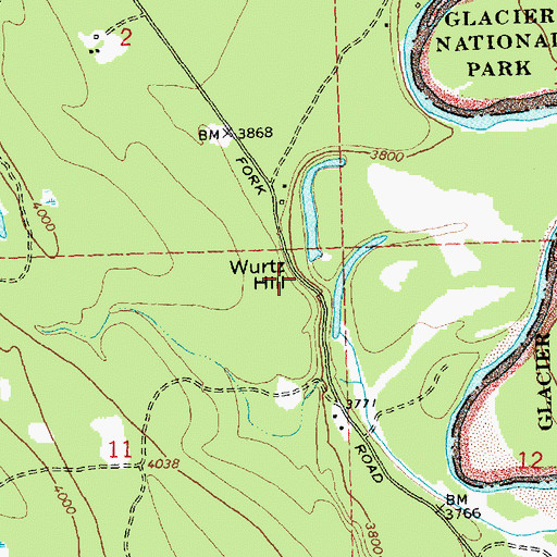 Topographic Map of Wurtz Hill, MT