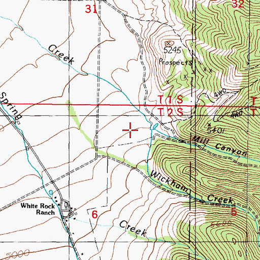 Topographic Map of Wickham Creek, MT