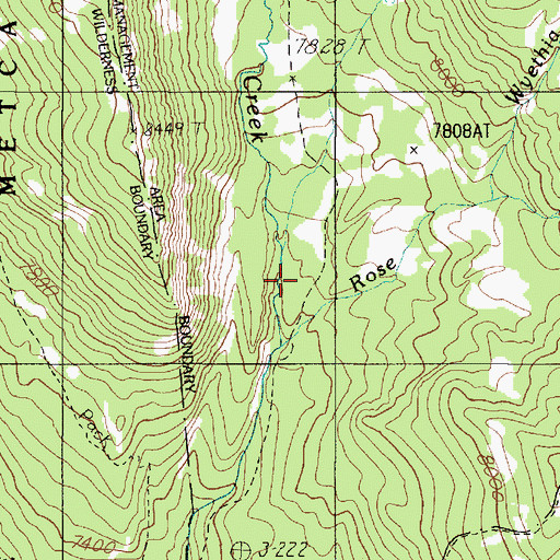 Topographic Map of Wyethia Creek, MT