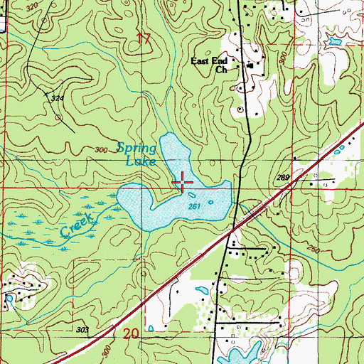 Topographic Map of Spring Lake Dam, AR