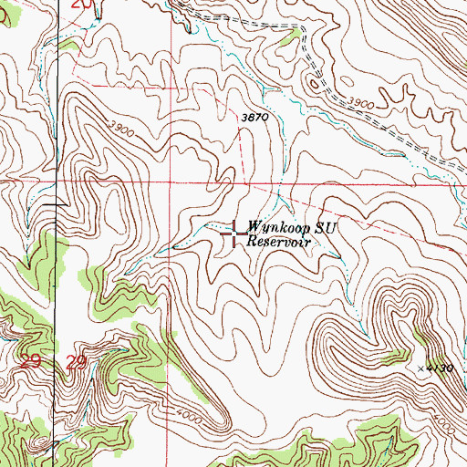 Topographic Map of Wynkoop SU Reservoir, MT