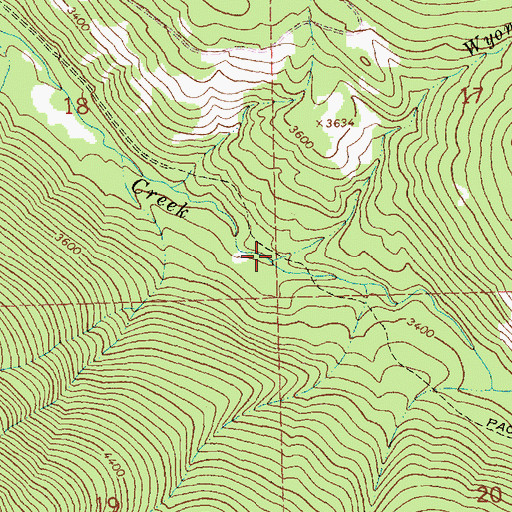 Topographic Map of Wyoma Creek, MT