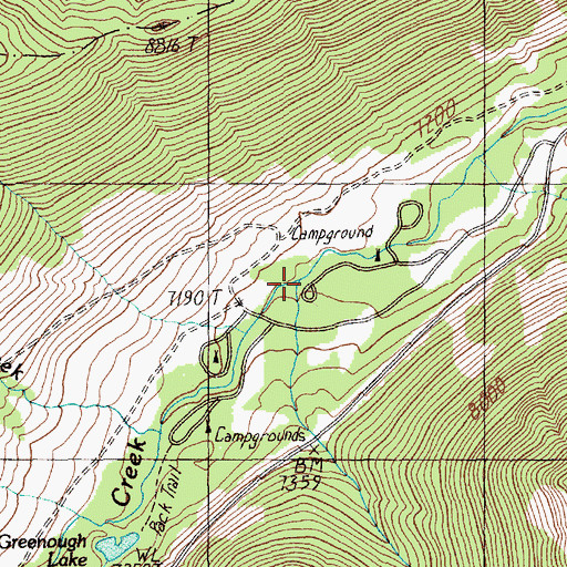 Topographic Map of Wyoming Creek, MT