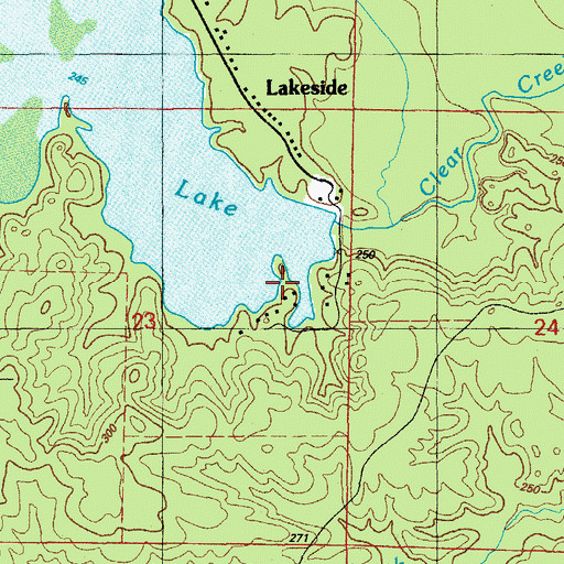 Topographic Map of Ferguson Lake Dam, AR
