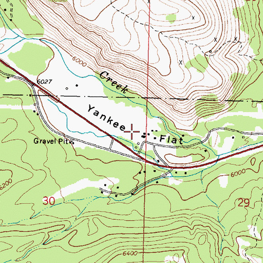 Topographic Map of Yankee Flat, MT
