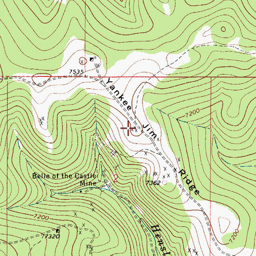 Topographic Map of Yankee Jim Ridge, MT