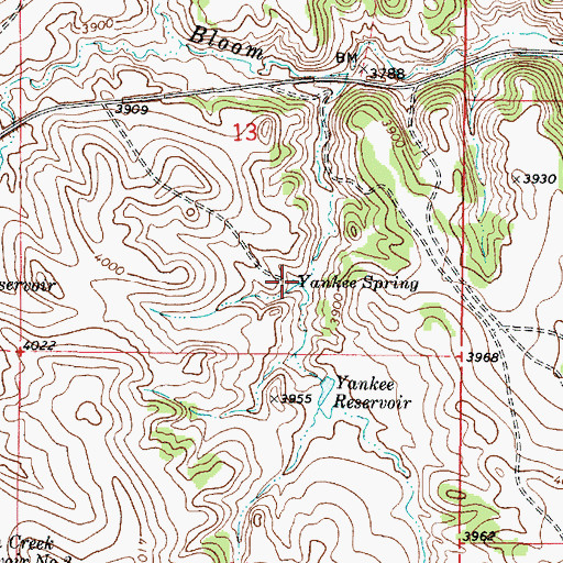 Topographic Map of Yankee Spring, MT
