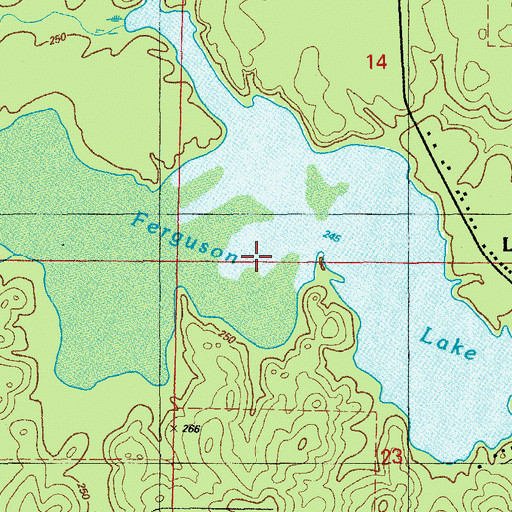 Topographic Map of Ferguson Lake, AR
