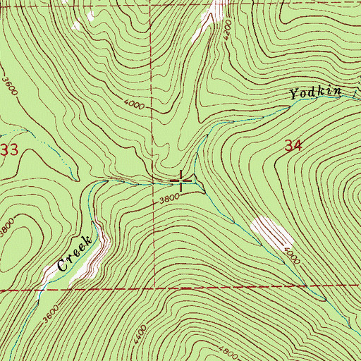 Topographic Map of Yodlin Creek, MT