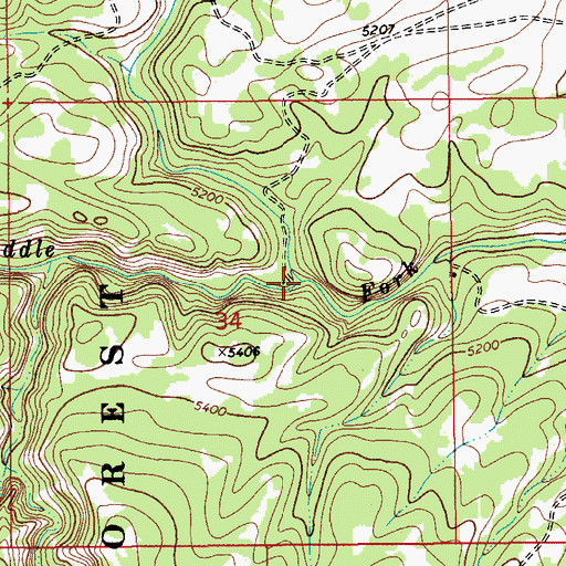 Topographic Map of Yogo Creek, MT