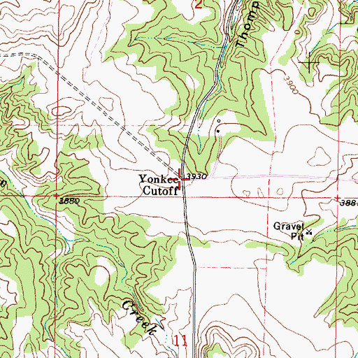 Topographic Map of Yonkee Cutoff, MT