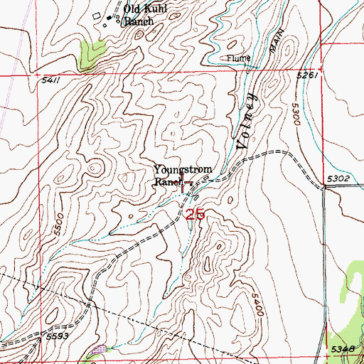 Topographic Map of Youngstrom Ranch, MT